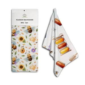 Personalised Floral Flour Sack Tea Towels Customized Digital Printed Cotton Kitchen Towels Eco Friendly Quick Dry for Gifts