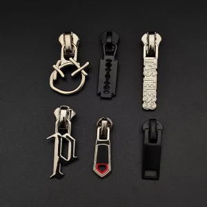 Personality Nylon Resin Metal Zipper Slider Full Zipper Pulls Custom Metal Zipper Puller For Bag Clothing