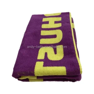 Personalized 100% Cotton Woven Sports Towels Jacquard Custom Logo Beach Bath Towel