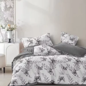 Personalized 80gsm 100% Polyester Microfiber Anti-Pilling European American Style 4-Piece Home Duvet Cover Set Custom Logo 100TC
