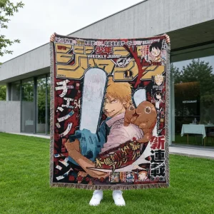 Personalized Anime Chunky Woven Tassel Edge Blanket Ready Ship Home Decor Sofa Blanket Cotton Polyester MOQ 2 Pcs Four Seasons