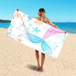 Personalized Beach Towel Quick Dry Printed Summer Trendy Beach Towels Custom Absorbent Oversized Beach Towel