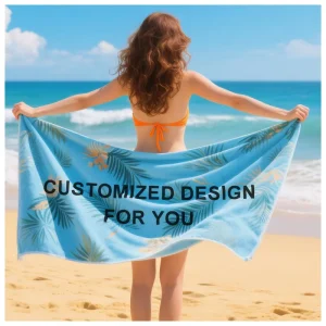 Personalized Beach Towels with Selected Dimensions and Unique Prints Ideal for Poolside or Seaside Use
