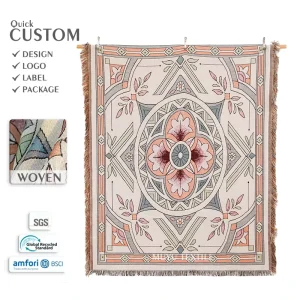 Personalized Bohemian Tapestry Blanket Portable Woven Jacquard Throw Blanket for Sofa Couch and Bedroom