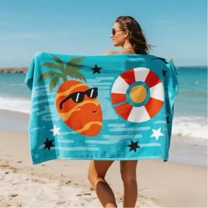 Personalized Cotton Beach Towels Quick Drying Sand free Oversized Cotton Beach Towel Bulk for Summer Swimming