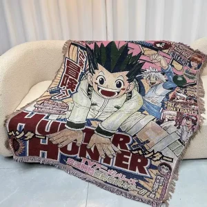 Personalized Cotton Polyester Tassel Jacquard Custom Anime Woven Tapestry Blanket Throw