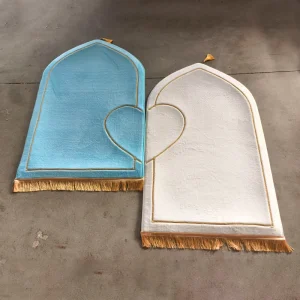 Personalized Couple Prayer Mat Set 2 Rose Patterned Heart Shaped Prayer Rugs Eid Islamic Gift Wedding Gift Couple Set Gift