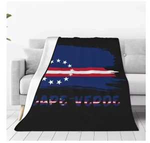 Personalized Custom Flag of Cape Verde Fashion Flannel Sofa Blanket Household Siesta Blanket for All Seasons
