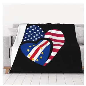 Personalized Custom Flag of Cape Verde Fashion Flannel Sofa Blanket Household Siesta Blanket for All Seasons