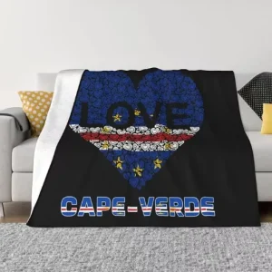 Personalized Custom Flag of Cape Verde Fashion Flannel Sofa Blanket Household Siesta Blanket for All Seasons