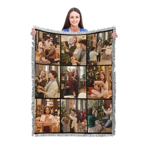 Personalized Custom Photo Collage Design Blanket With Tassels Bohemian Jacquard Tapestry Woven Blankets Gifts