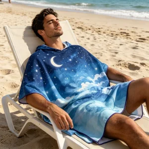 Personalized Customization Adult Poncho Towel Fashionable Design Spa Towel Adult Hooded Multi purpose Beach Towel