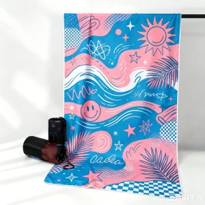 Personalized Customization Skin friendly Soft Beach Towel Thick Microfiber Fabric Custom Print Beach Towel