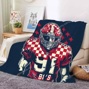 Personalized Design Throw Fleece Quilt Flannel Blanket Tv Sofa Custom School Dance Sports Team Logo Blanket