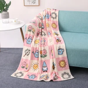 Personalized Knitted Flannel Fleece Blanket Ultra Soft Breathable Anti Pilling Warm Throw Geometric Design All Season Modern