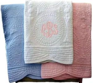 Personalized Monogram Blank Eco soft Cotton Baby Quilt 30 Colors