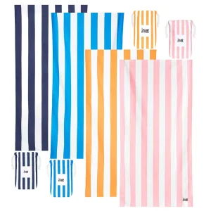 Personalized Recycled Microfiber Sand Free Quick Dry Towels Custom Logo Striped Beach Towels High Absorbent Printed Beach Towels