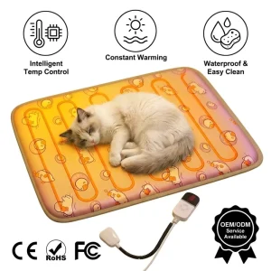 Pet Electric Blanket Dog Constant Temperature Anti-Leakage Anti-Bite Heater Cat Heating Pad Quick Heating Cartoon Dog Pattern