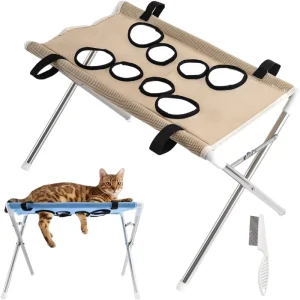 Pet Grooming Hammock Harness for Dog Cat Nail Trimming 8 Hole Hanging Sling Helper Set with Carabiners for Small Medium Pets