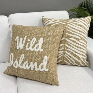Pillow Cover with Wild Island Letter Design for Sofa Bed Boho Tropical Decorative Cushion Cover Home
