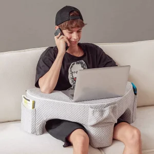 Pillow for Sitting in Bed Adult Pockets and Washable Cover Rest Pillows for Watching TV Reading Gaming Resting in Bed Custom