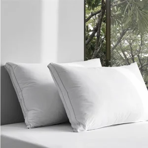 Pillows & Cushions Sleeping Pillows with 100% Cotton Fabric Polyester Fiber Filling Breathable & Comfortable for Bed Homeware