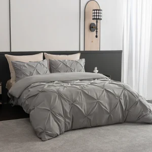Pinch Pleat Duvet Cover Set Bed Set with Sheets and Pillowcases Soft Comforter Gift for Family Quilt Cover Set Bedding Cover