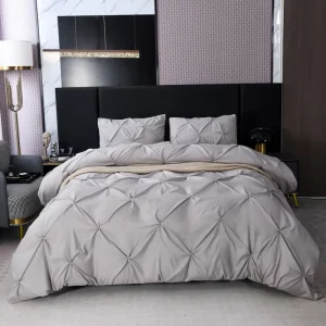 Pinch Pleat Duvet Cover Set Bed Set with Sheets and Pillowcases Soft Comforter Gift for Family Quilt Cover Set Bedding Cover