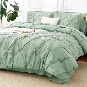 Pinch Pleat Microfiber Breathable Comforter Sets Geometric Modern Style King 7 Piece Includes Comforter Pillowcases Shams