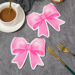 Pink Bow Special Shaped Napkin Tissues Towel for Party Decorations Picnic Supplies and Restaurant