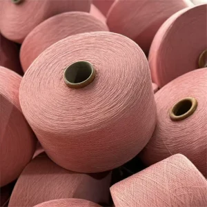Pink Dyed Recycled Cotton Polyester OE Yarn 0.5S 32S