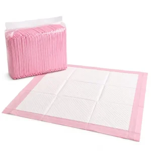 Pink Eco-Friendly Pet Training Pads with IPX7 Waterproof Quick Dry Surface & Leak Guard Custom Packaging