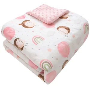 Pink Hedgehog Infant Dot Quilt Soft Minky Knitted Baby Blanket Soothing 3D Dots Newborn Bedding Four Seasons OEKO TEX Certified