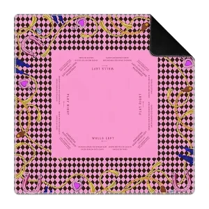 Pink Modern Luxurious Classic Western Horse Mahjong Mat 30×30 Inches Eco Friendly Natural Rubber Non Slip Noise Reduction