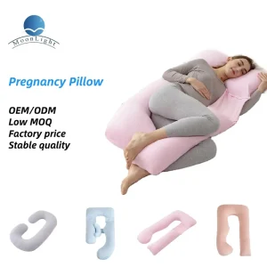 Pink U Shaped Detachable Soft OEKO TEX Certified Maternity Pregnancy Pillow Full Body Support for Pregnant Women