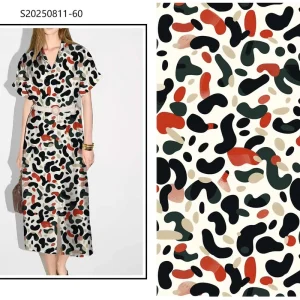 Pipa Dance Motif 100% Viscose Rayon Digital Print Fabric for Evening Dress