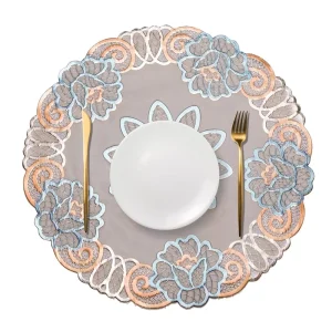 Placemat Gold Cloth Western Embroidered PVC Lace Laser Cut Felt Coffee Custom Placemats