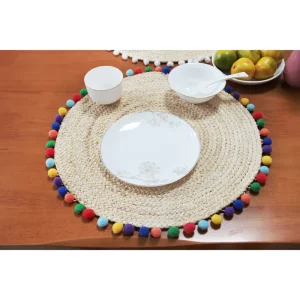 Placemats Handmade Cotton Woven Placemats Round Insulation Pads Place Mats Dining Table Placemat