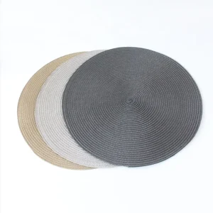 Placemats Modern Luxury PP Table Plate Mat Cup Mat Woven Round Decorative Placemat for Dining Table