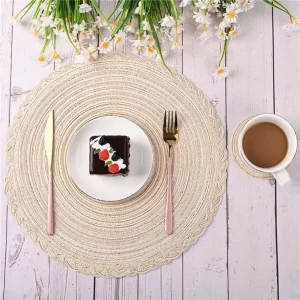 Placemats Set of 6 Modern 4 Cloth 8 Natural Wood Table Mat Sea Grass Placements Woven Brown Country Placemat Braided Straw Mats