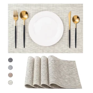 Placemats Wipeable Indoor Outdoor Table Mats Washable Heat and Protect Resistant Place Mats for Dining Tablemat
