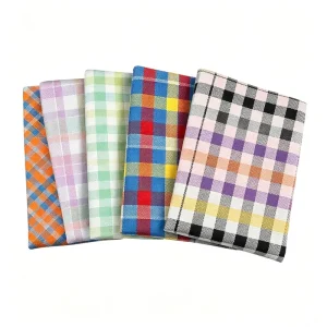 Plaid Pattern Printed Polyester Fabric Polyester Woven Fabric for Mattress Bags Curtains & DIY Projects