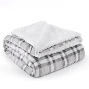 Plaid Sherpa Fleece Blanket Super Soft Blankets & Throws for Couch Warm Plush Throw Blanket for Chair Sofa Fuzzy Cozy