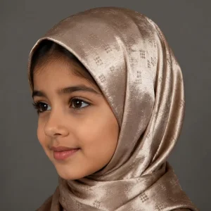 Plaid Striped Sateen Anti-static Wrinkle Resistant Polyester Kids Hijab Fabric for Daily & Party Wear