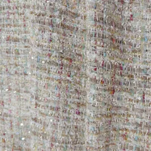 Plaid Tweed Tricot Waterproof Twill Shiny Metallic Sequins Polyester Yarn Dyed Plain Women Clothing Suit