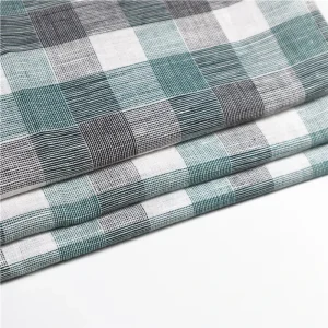 Plaid Woven Colorful 55%linen 45%cotton Yarn Dyed Fabric for Shirts