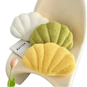 Plain 3D Seashell Cushion Soft Plush Doll Toy Throw Pillow for Bed Couch Home Office Decor