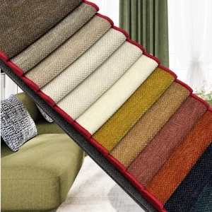 Plain Chenille Woven Sofa Upholstery Fabric Heavyweight 100% Polyester Textured Fabric for Modern Furniture