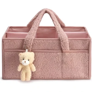 Plain Colors Fleece Quilted Diaper Bag Quilted Diaper Caddy Organizer Baby Shower Gift Bag Changing Pad Organizer
