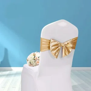 Plain Design Wedding Chair Sashes and Spandex Bands for Banquets Parties Events Disposable Chair Decorations for Restaurants
